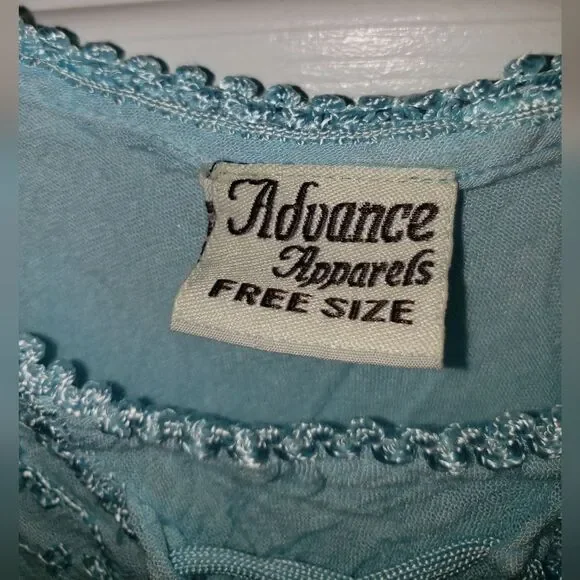 Blue Tropical Palm Tree Blouse - Picture 3 of 5